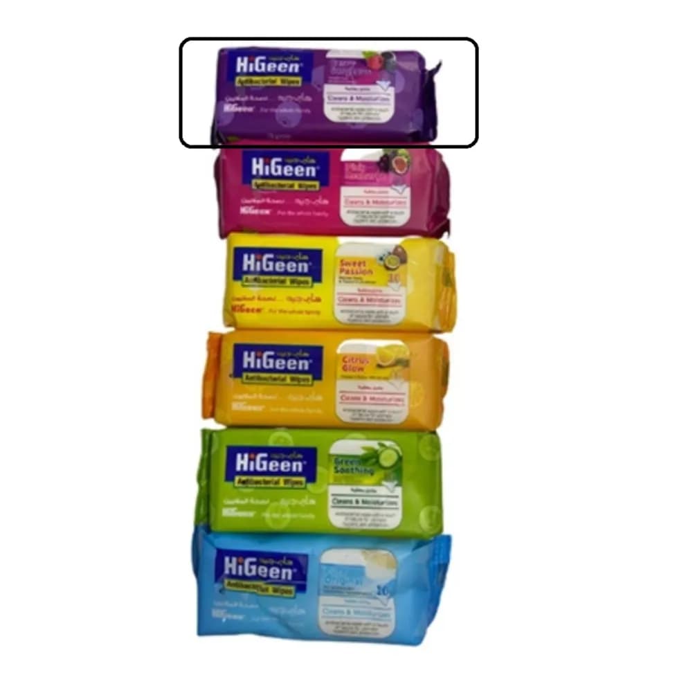 HiGeen AntiBacterial Wipes Berry Gorgeous 10 pcs