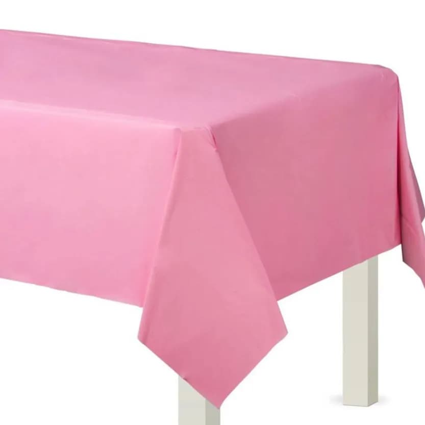 Pink Plastic Table Cover