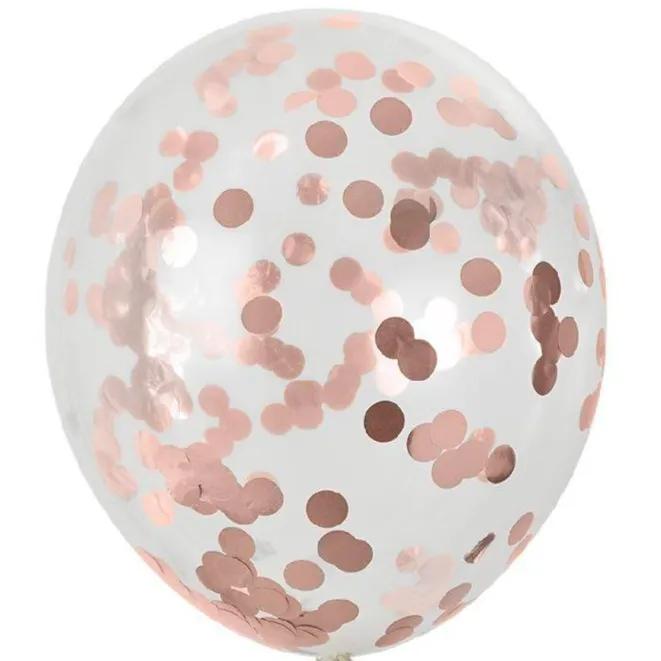 Rose Gold Confetti Helium Balloon