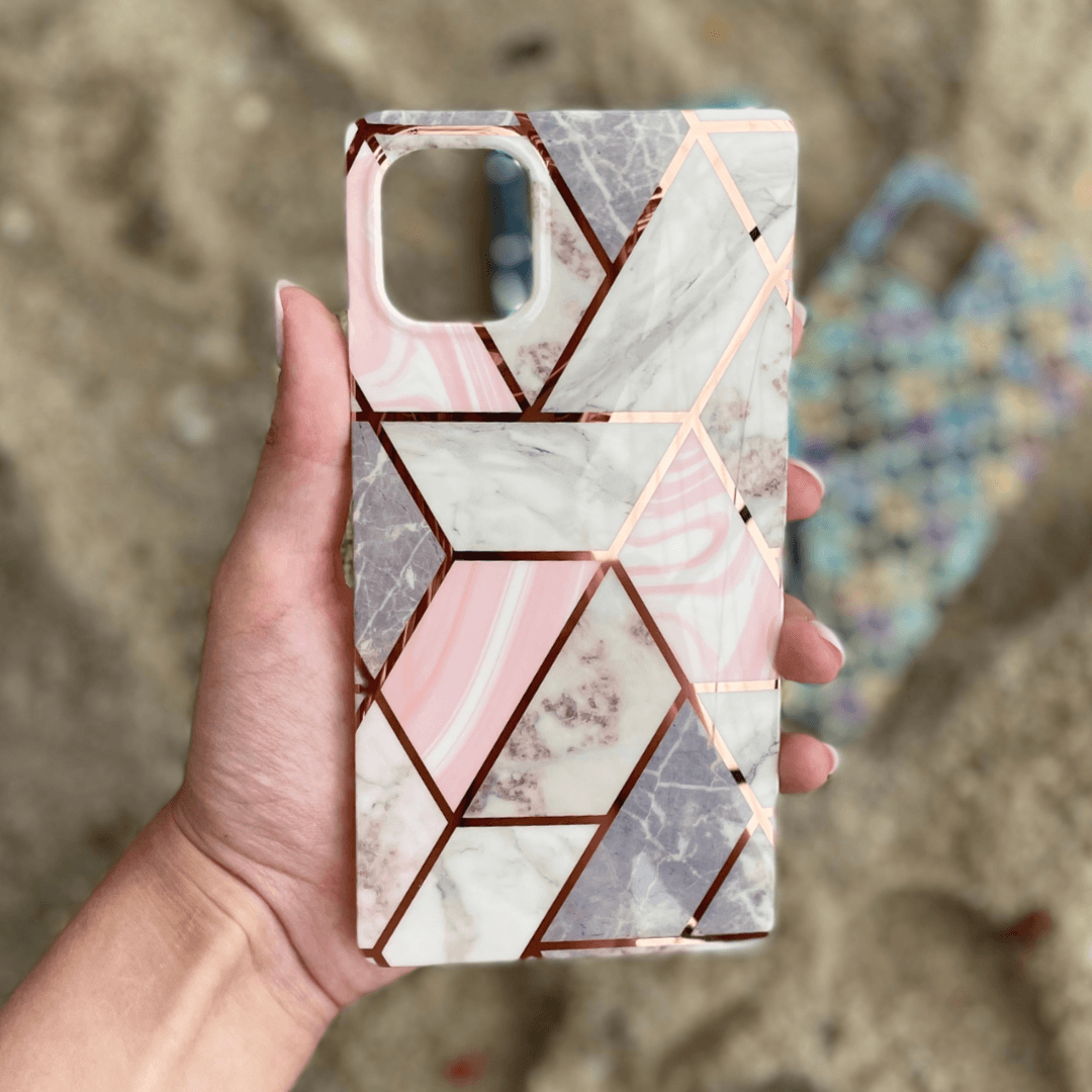 Protective Case iPhone 12 or 12 Pro Max Art Pink Marble