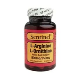 Sentinel L-Arginine 500mg & L-Ornithine 250mg 50 capsules