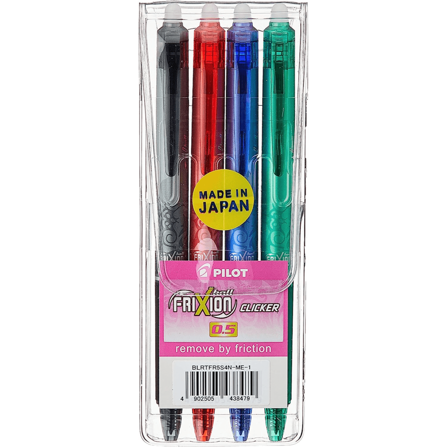 Pilot Frixion Clicker Pen 0.5 4 Colors 4 Pieces (Pnpt23)