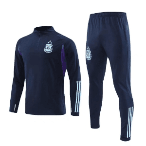 Argentina Dark Blue Half Zip Training Suit - Fleece Lined