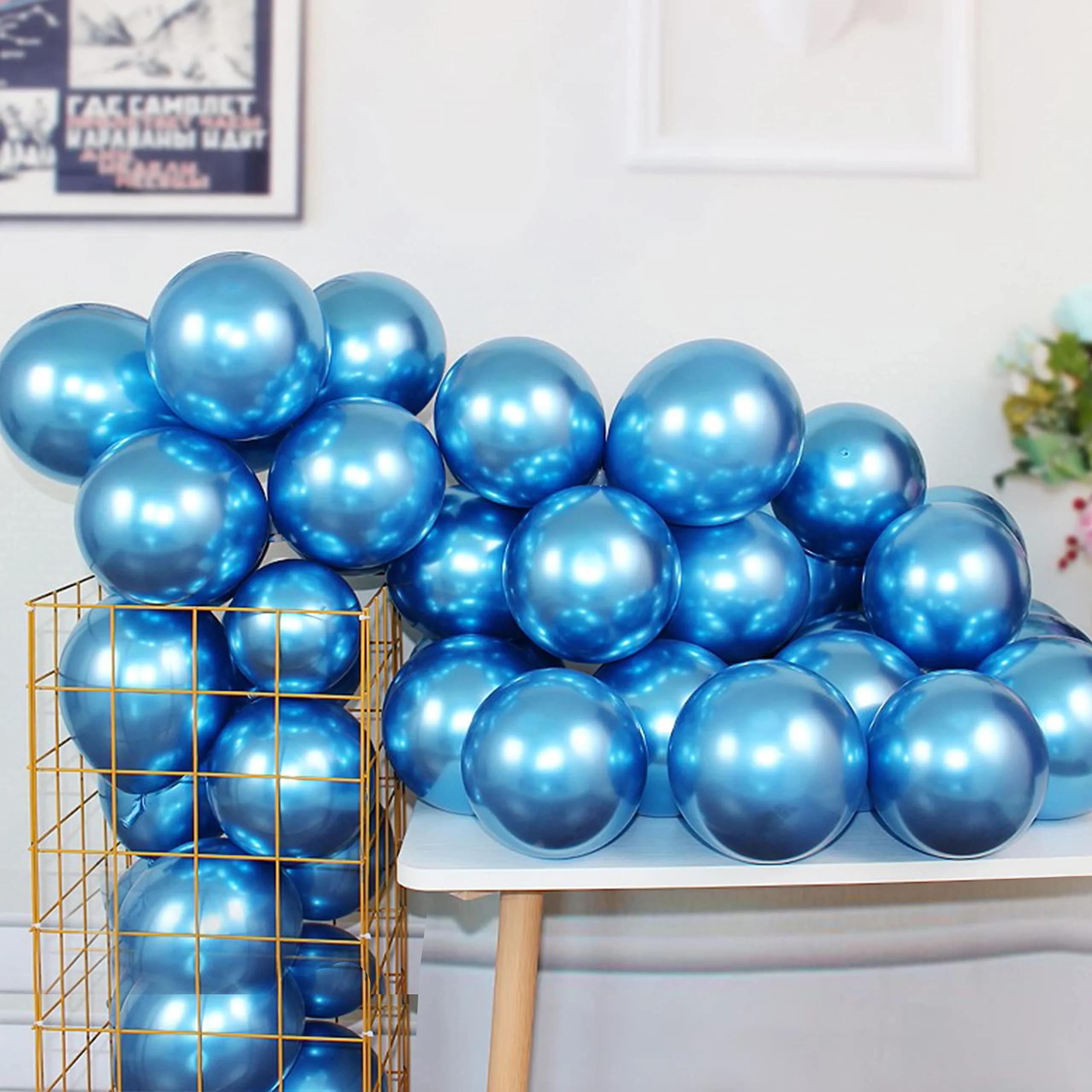 Blue Chrome Balloons