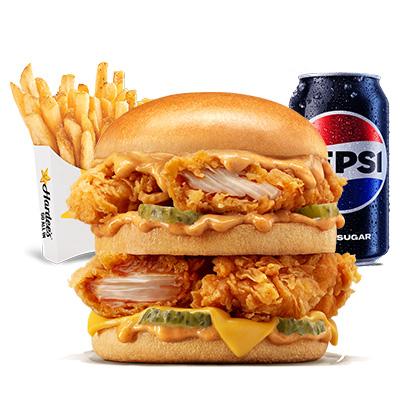 Double Hardee SantaFe Chicken Combo - Regular