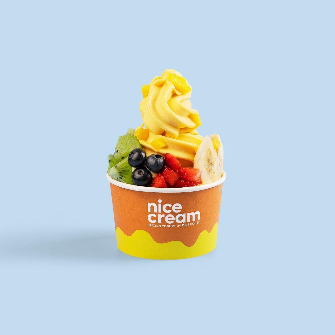 Mango Frozen Yogurt + Toppings