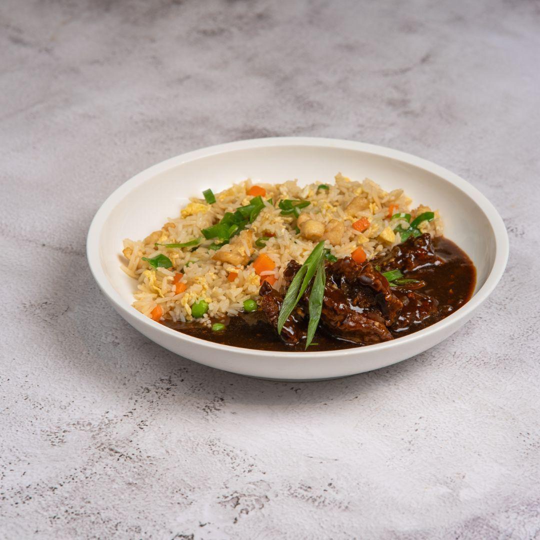 Beef in Black Pepper and Fried Rice Meal